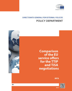 Comparison of the EU service offers for the TTIP and TiSA negotiations