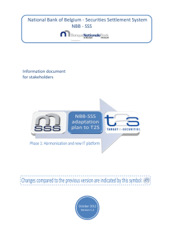 National Bank of Belgium - Securities Settlement System