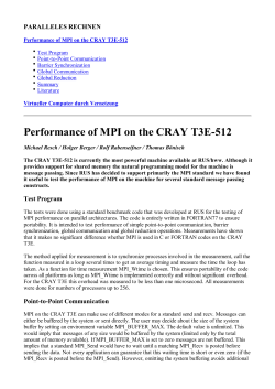 Performance of MPI on the CRAY T3E-512