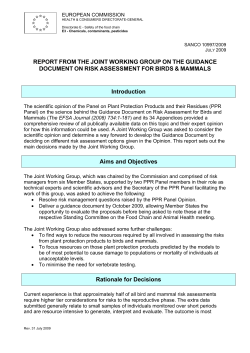Risk assessment for birds and mammals