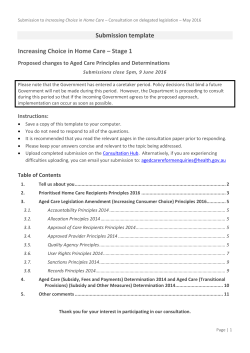 Increasing Choice in Home Care