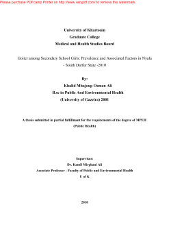 University of Khartoum Graduate College Medical