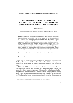 an improved genetic algorithm for solving the selective travelling