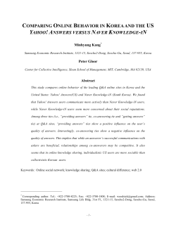 comparing online behavior in korea and the us yahoo!answers