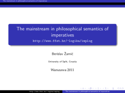 The mainstream in philosophical semantics of imperatives