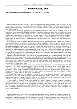 Ghost-Eater, The - Magyar HP Lovecraft Port&aacute;l