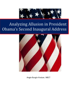 Analyzing Allusion in President Obama`s Second Inaugural Address