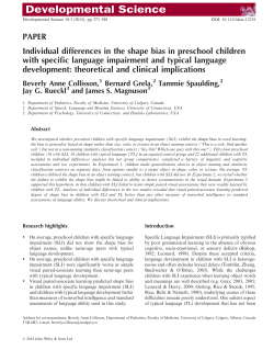 Individual differences in the shape bias in preschool children with