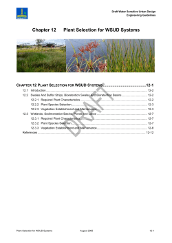 Chapter 12 Plant Selection for WSUD Systems