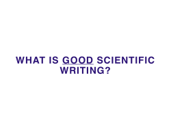 Scientific writing advice