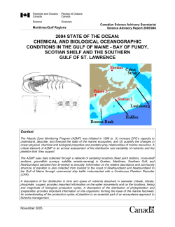2004 STATE OF THE OCEAN: CHEMICAL AND BIOLOGICAL