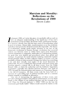 Marxism and Morality: Reflections on the Revolutions of 1989