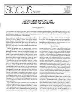 ADOLESCENT BOYS AND SEX: IRRESPONSIBLE OR NEGLECTED?