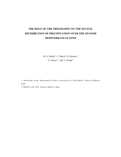 the role of the orography on the spatial distribution of