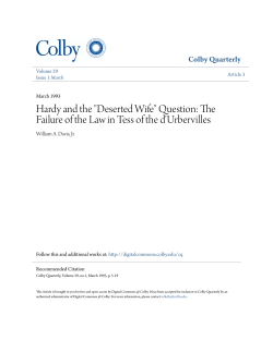 Hardy and the "Deserted Wife" Question: The Failure of the Law in