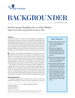Fuel Economy Standards Are a Costly Mistake