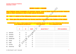 Exercise 4 on nouns in 2016 EVM - Progetto e