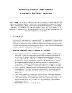 Florida Regulations and Considerations in cross