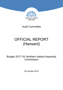 OFFICIAL REPORT (Hansard) - Northern Ireland Assembly Open Data