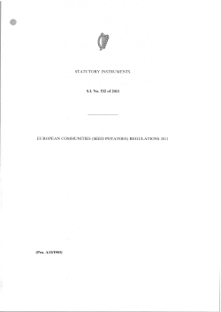 (SEED POTATOES) REGULATIONS 2011