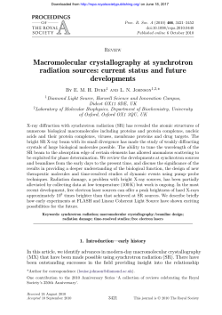 Macromolecular crystallography at synchrotron radiation sources