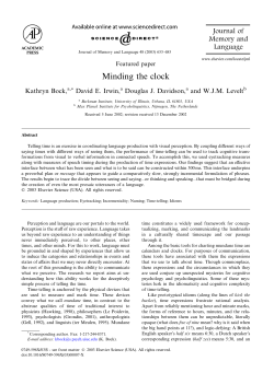 Minding the clock - Max Planck Institute for Psycholinguistics