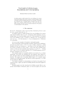 The Growth of Infinite Graphs: Boundedness and Finite Spreading