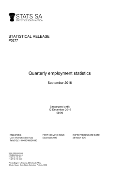 Quarterly employment statistics