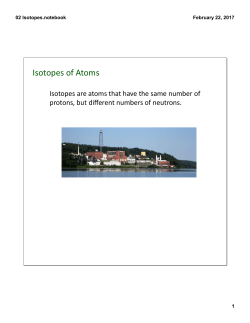 02 Isotopes - Thinking Out of the Beaker