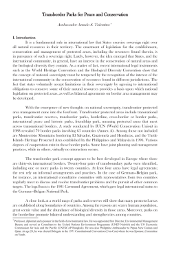 Transborder Parks for Peace and Conservation