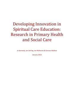 Developing Innovation in Spiritual Care Education