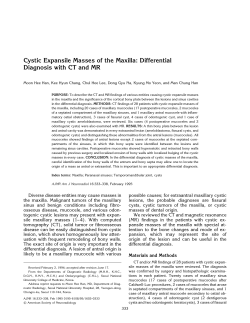 Cystic Expansile Masses of the Maxilla