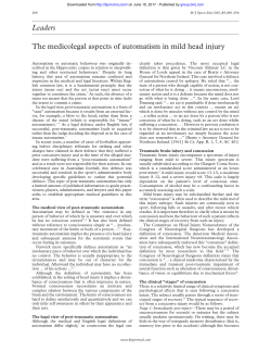Leaders The medicolegal aspects of automatism in mild head injury