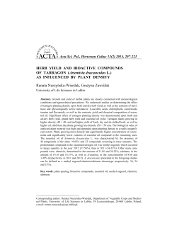 HERB YIELD AND BIOACTIVE COMPOUNDS OF