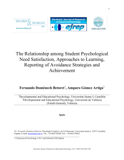 The Relationship among Student Psychological Need