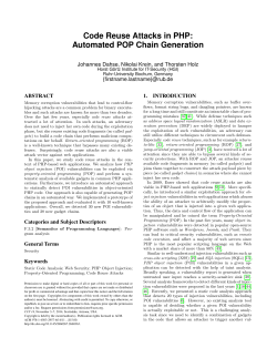 Code Reuse Attacks in PHP: Automated POP