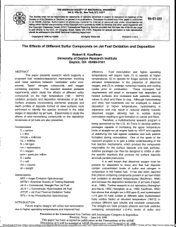 The Effects of Different Sulfur Compounds on Jet Fuel Oxidation and