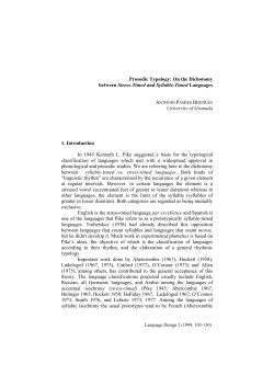 Prosodic Typology: On the Dichotomy between Stress