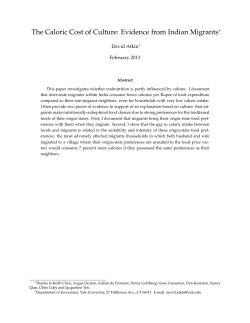 The Caloric Cost of Culture: Evidence from Indian