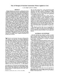 Fate of Nitrogen-15 Enriched Ammonium Nitrate Applied to Corn
