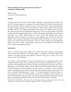 Does Each Regime Get the Critical Juncture it