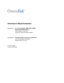 Chromium in Blood Evaluation [Confidential]
