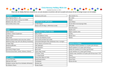 Crisis Nursery Holiday Wish List