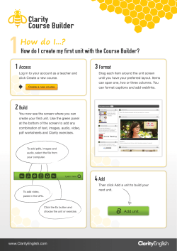 Creating your first unit