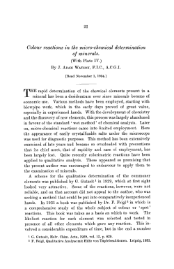Colour reactions in the micro-chemical determination of minerals.