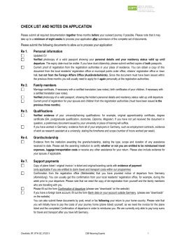 check list and notes on application - ZAV
