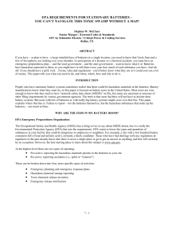 EPA Requirements for Stationary Batteries &ndash;