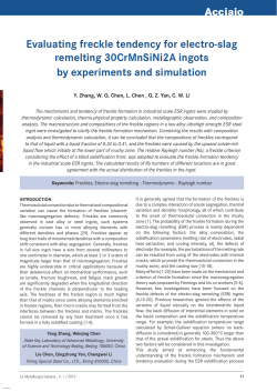 Acciaio Evaluating freckle tendency for electro