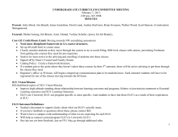 1 UNDERGRADUATE CURRICULUM COMMITTEE MEETING