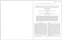 DISTRIBUTION OF THE LATTICE ENERGY IN CUBIC CRYSTALS